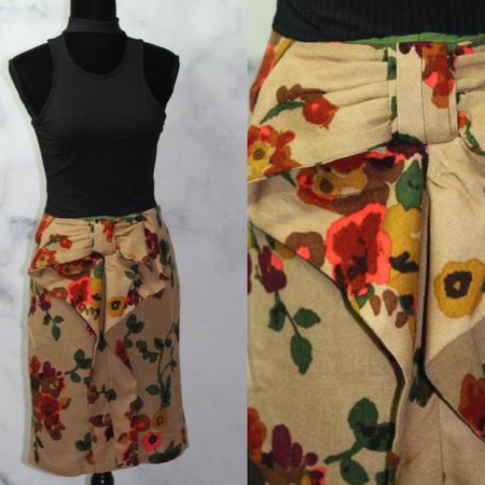 Anthropologie Eva Franco Wool Floral Bow Skirt (0)